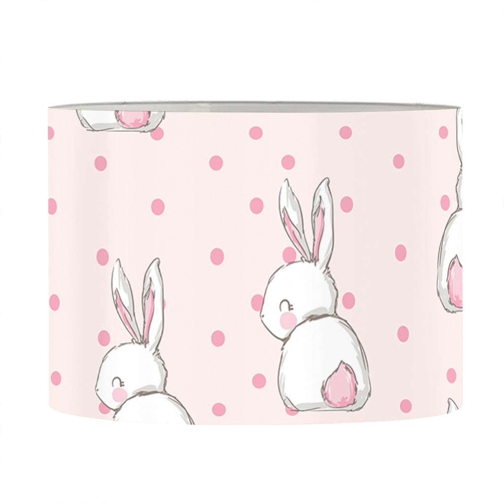 Cute Rabbit Pattern Print Drum Lamp Shade