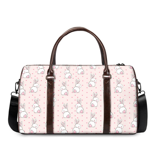 Cute Rabbit Pattern Print Duffle Bag