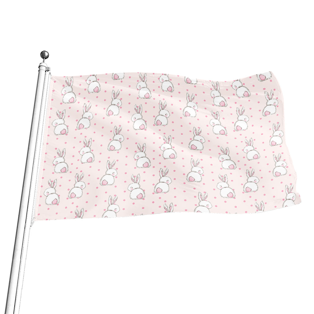 Cute Rabbit Pattern Print Flag