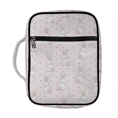 Cute Rabbit Pattern Print Front Pocket Bible Bag