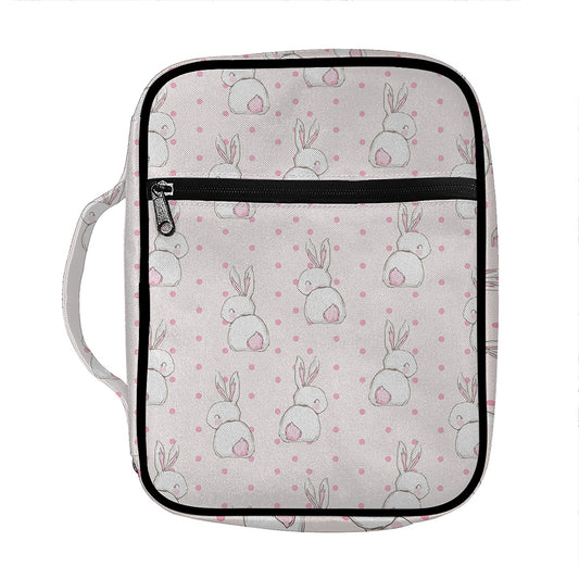 Cute Rabbit Pattern Print Front Pocket Bible Bag