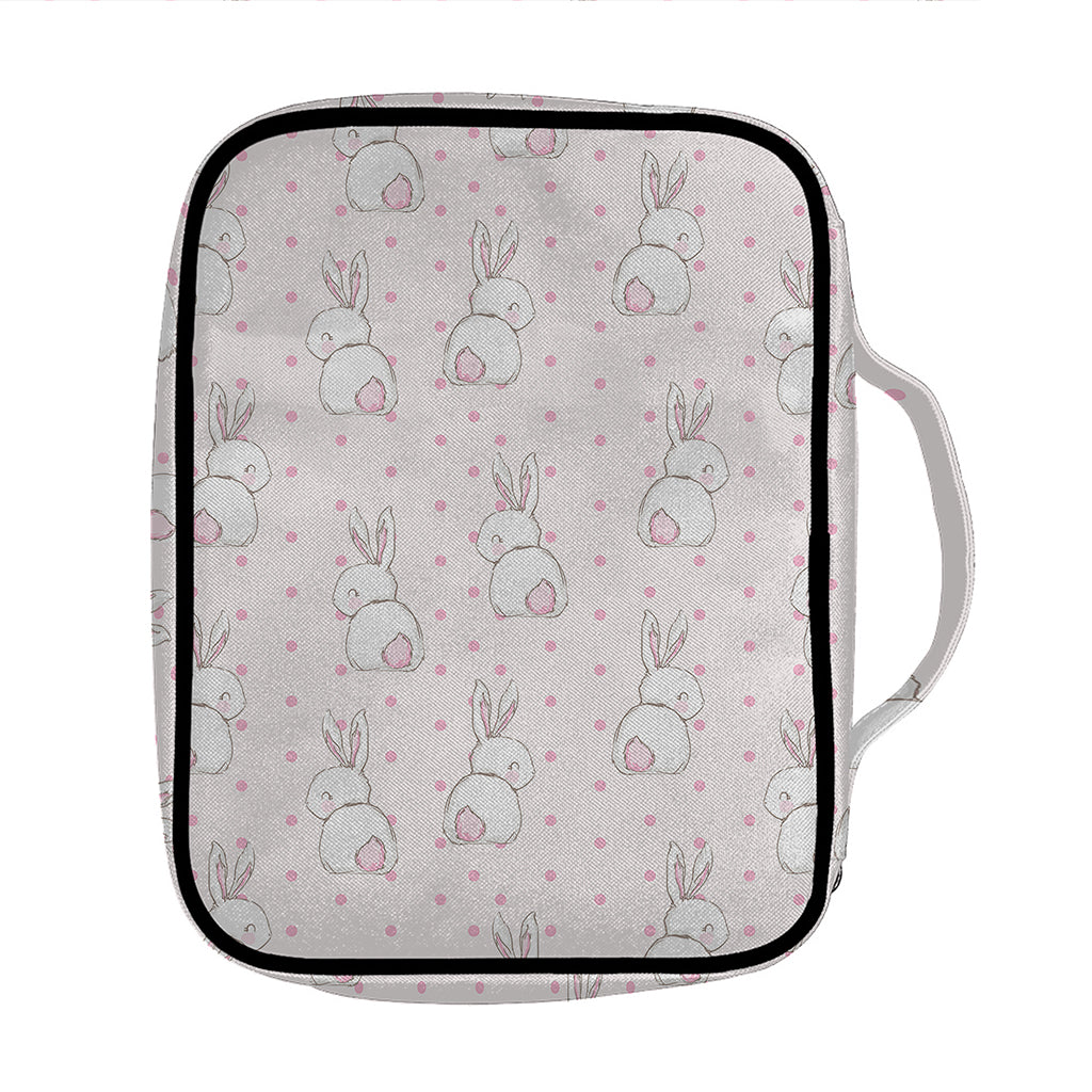 Cute Rabbit Pattern Print Front Pocket Bible Bag