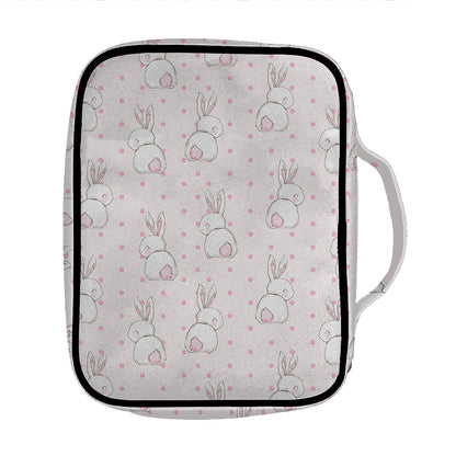 Cute Rabbit Pattern Print Front Pocket Bible Bag