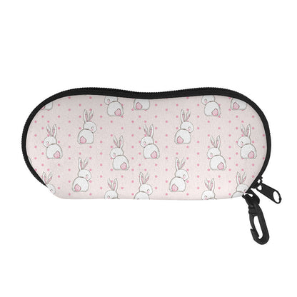 Cute Rabbit Pattern Print Glasses Case