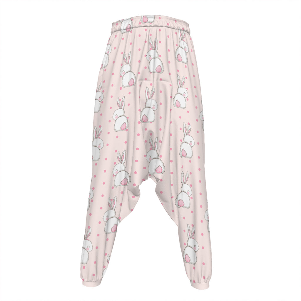 Cute Rabbit Pattern Print Hammer Pants