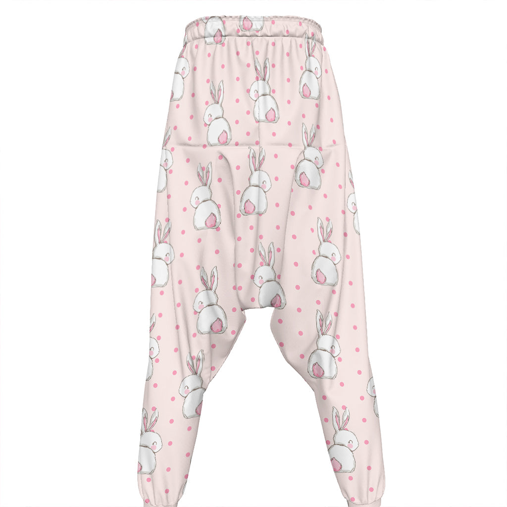 Cute Rabbit Pattern Print Hammer Pants