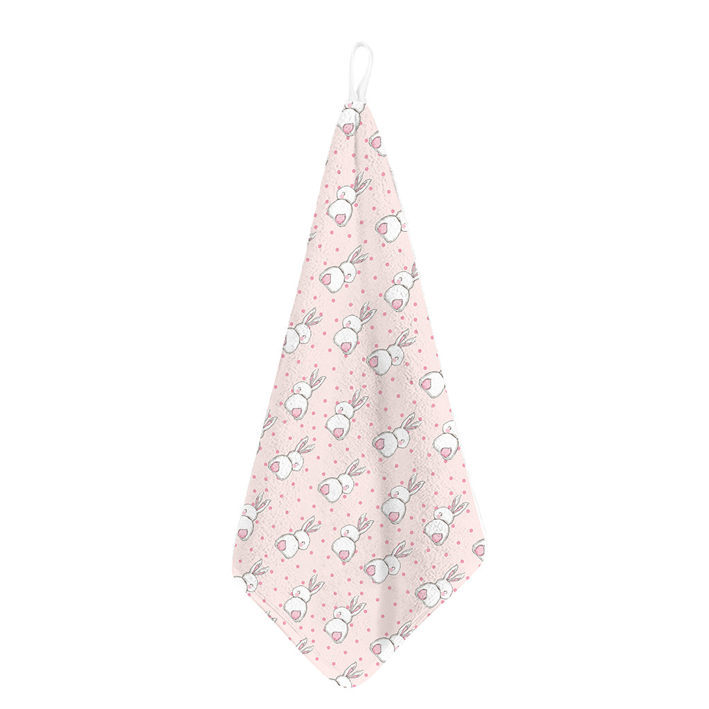 Cute Rabbit Pattern Print Hand Towel