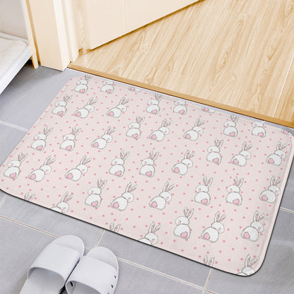 Cute Rabbit Pattern Print Indoor Door Mat