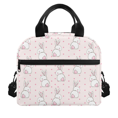 Cute Rabbit Pattern Print Insulated Lunch Bag