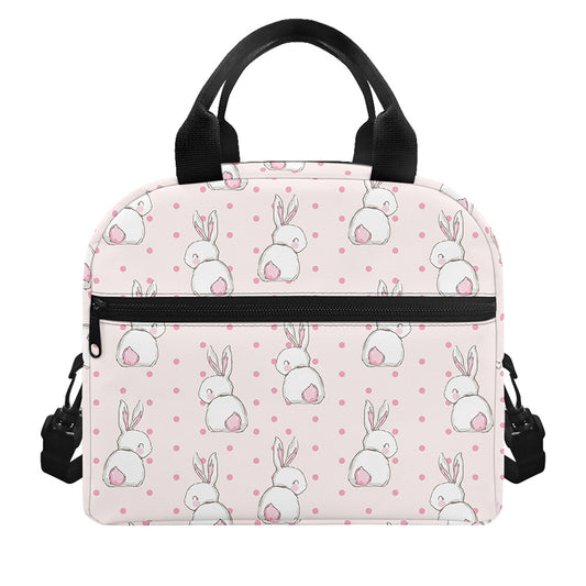 Cute Rabbit Pattern Print Insulated Lunch Bag