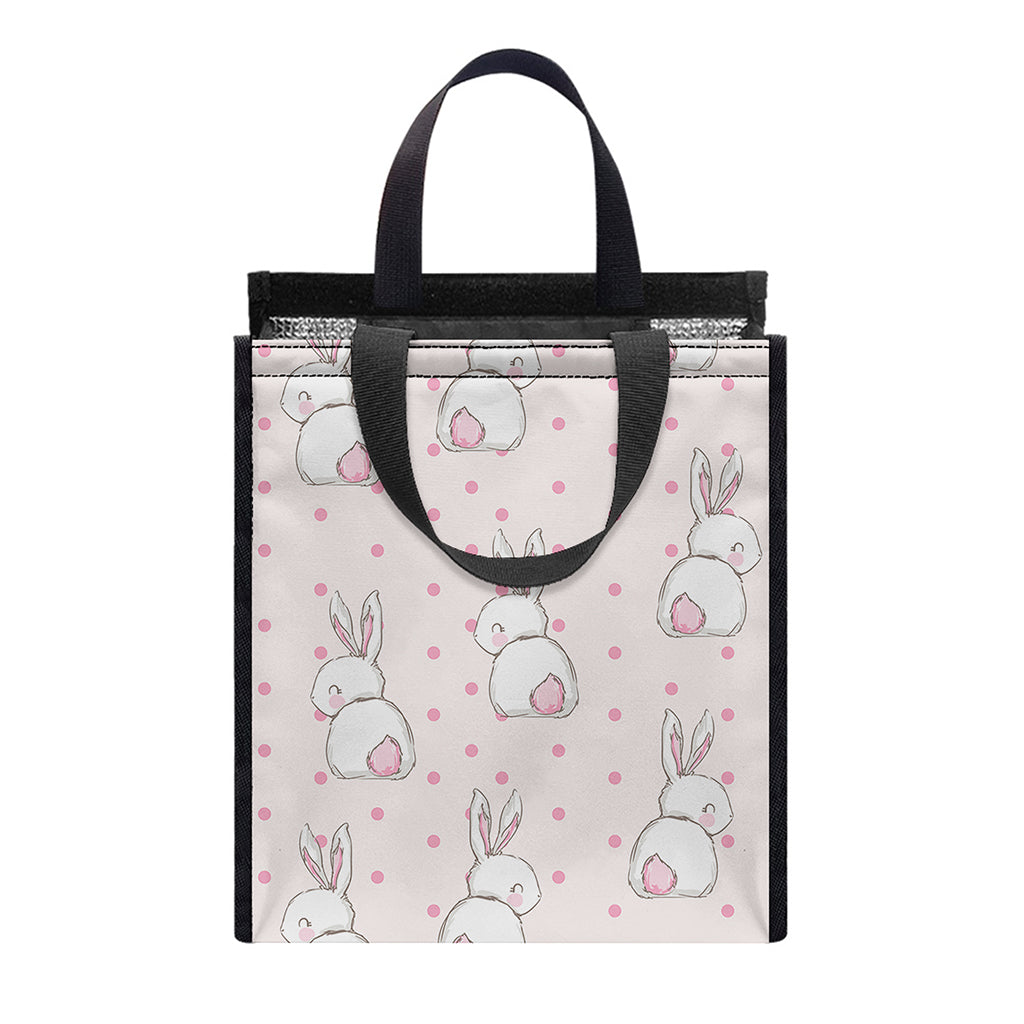 Cute Rabbit Pattern Print Insulated Lunch Tote
