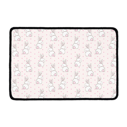 Cute Rabbit Pattern Print Kitchen Mat