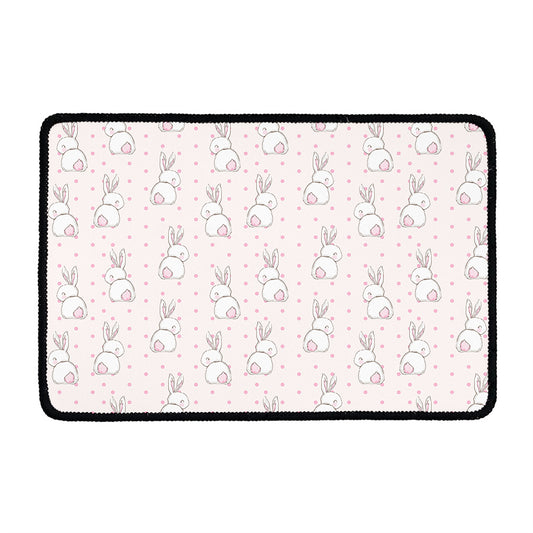Cute Rabbit Pattern Print Kitchen Mat