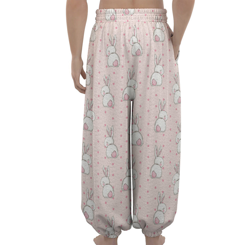 Cute Rabbit Pattern Print Lantern Pants