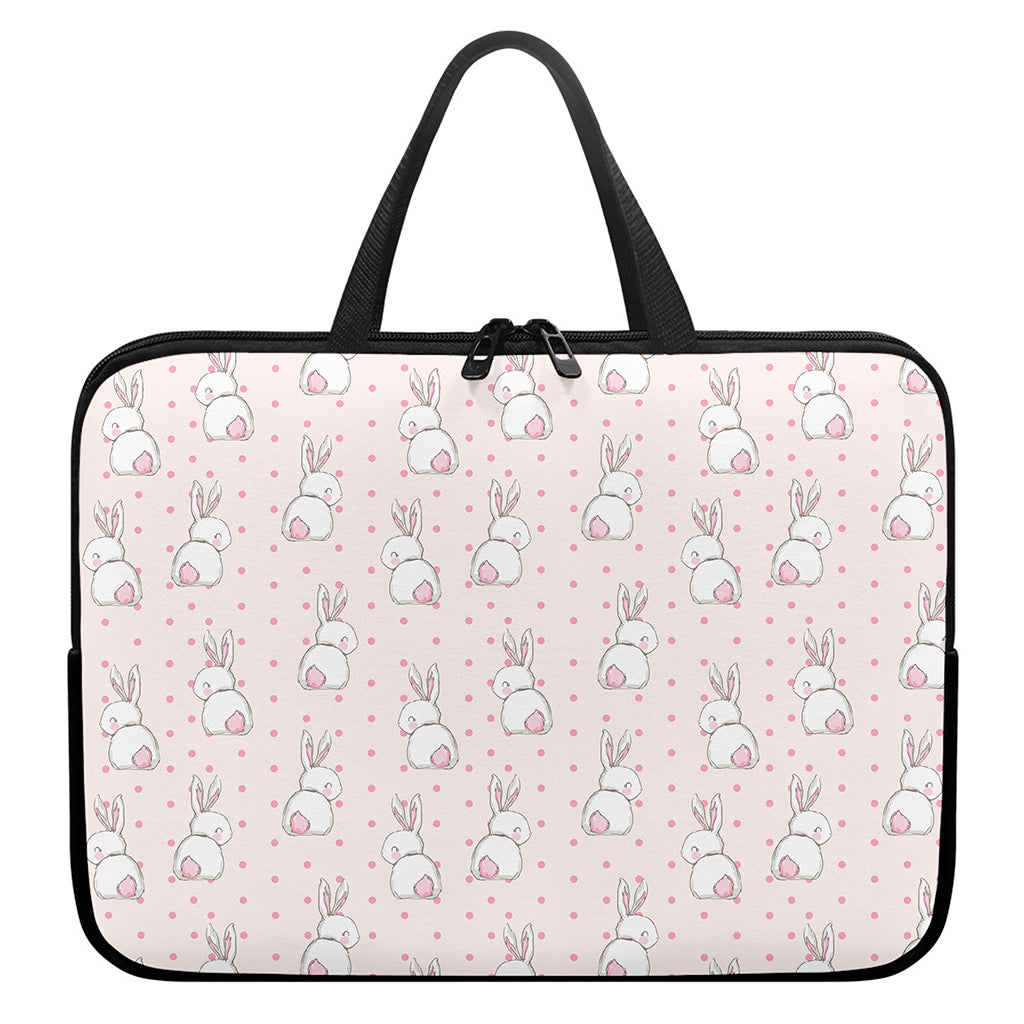 Cute Rabbit Pattern Print Laptop Sleeve With Handle
