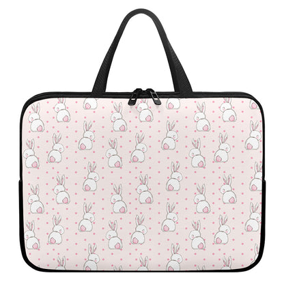 Cute Rabbit Pattern Print Laptop Sleeve With Handle