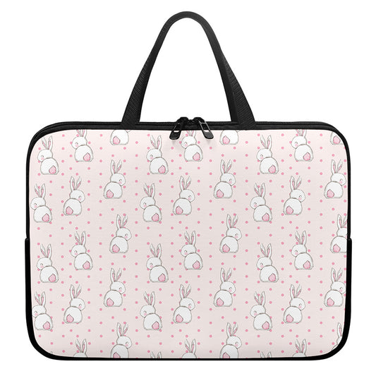 Cute Rabbit Pattern Print Laptop Sleeve With Handle