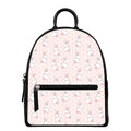Cute Rabbit Pattern Print Leather Backpack