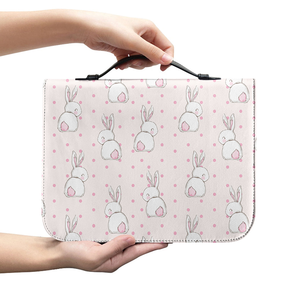 Cute Rabbit Pattern Print Leather Bible Cover