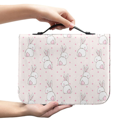 Cute Rabbit Pattern Print Leather Bible Cover