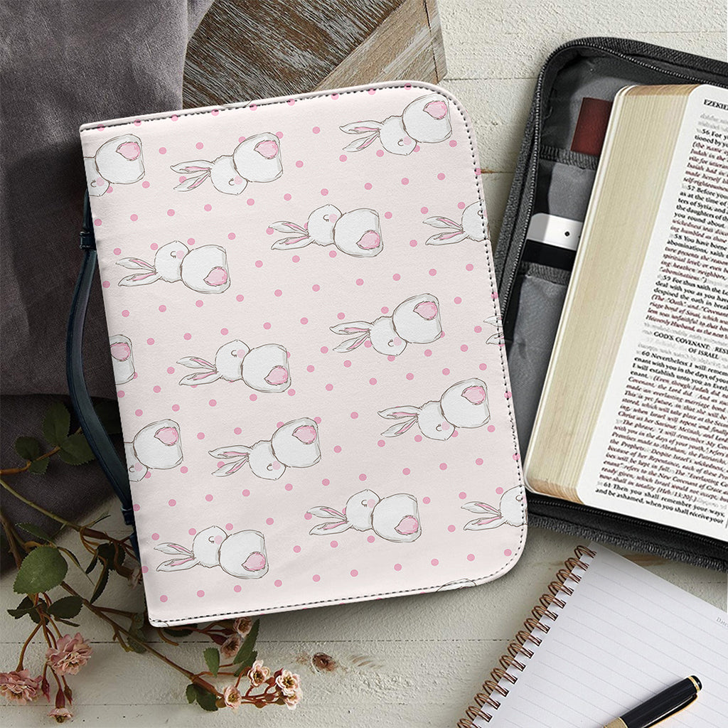 Cute Rabbit Pattern Print Leather Bible Cover