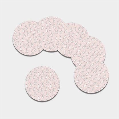 Cute Rabbit Pattern Print Leather Coaster Set