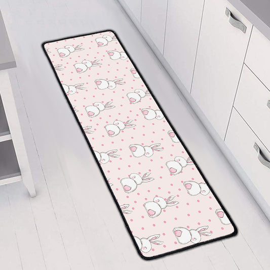 Cute Rabbit Pattern Print Long Kitchen Mat