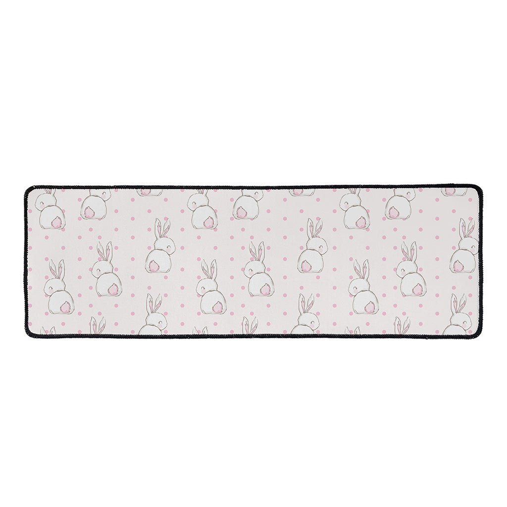 Cute Rabbit Pattern Print Long Kitchen Mat
