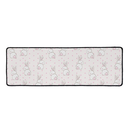 Cute Rabbit Pattern Print Long Kitchen Mat