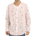 Cute Rabbit Pattern Print Long Sleeve Baseball Jersey