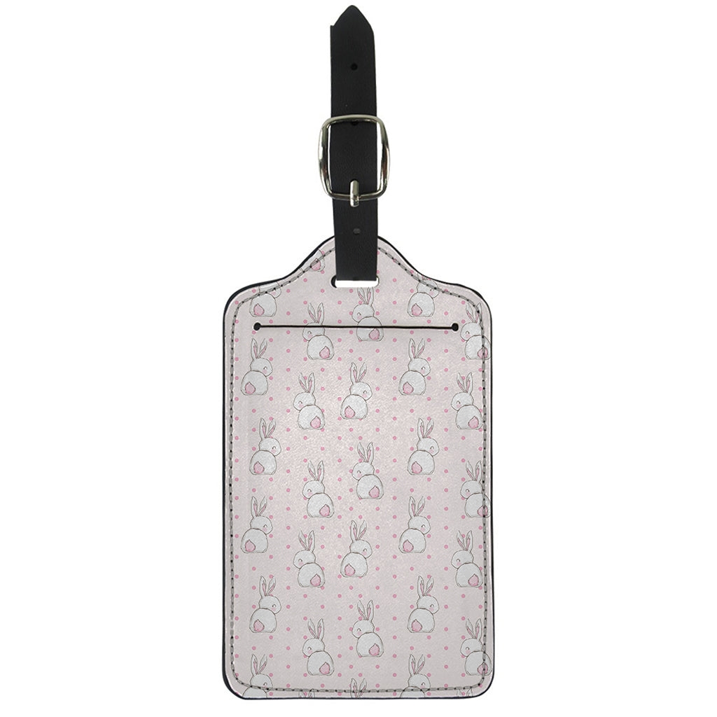 Cute Rabbit Pattern Print Luggage Tag