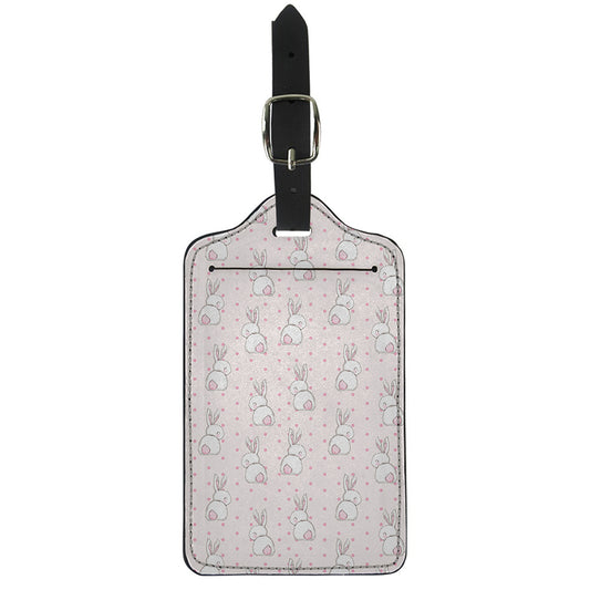 Cute Rabbit Pattern Print Luggage Tag