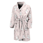 Cute Rabbit Pattern Print Men's Bathrobe