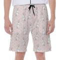 Cute Rabbit Pattern Print Men's Beach Shorts