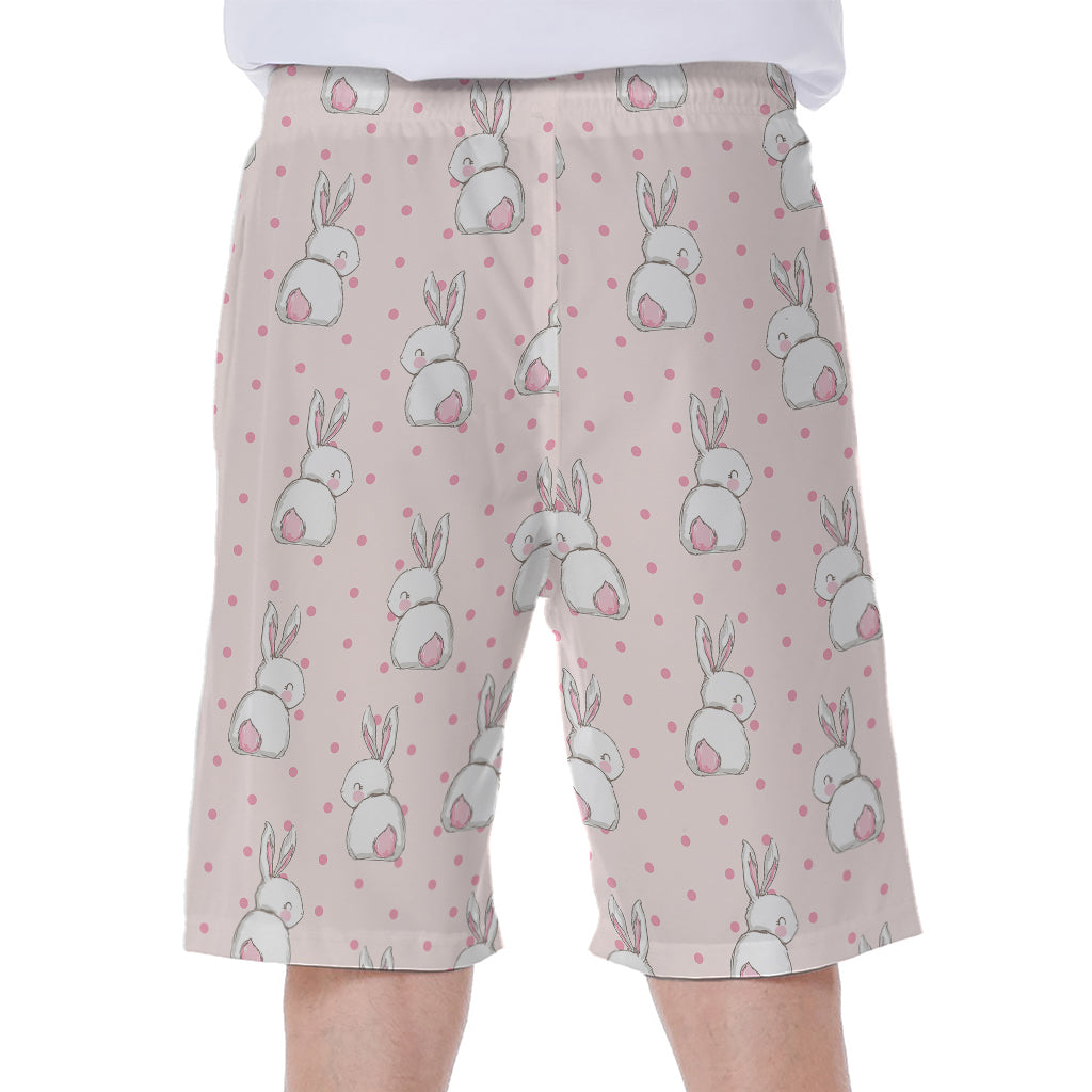 Cute Rabbit Pattern Print Men's Beach Shorts