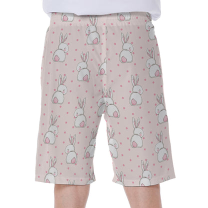 Cute Rabbit Pattern Print Men's Beach Shorts