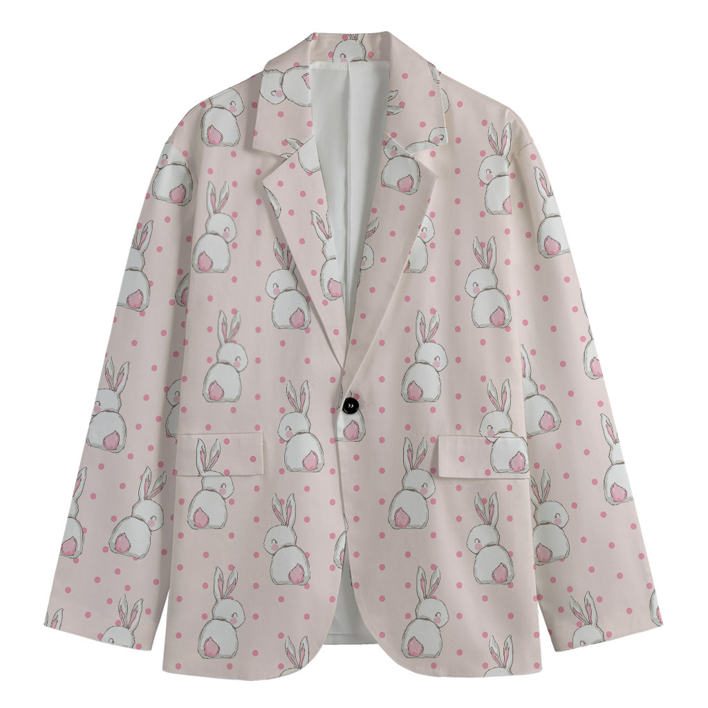 Cute Rabbit Pattern Print Men's Blazer