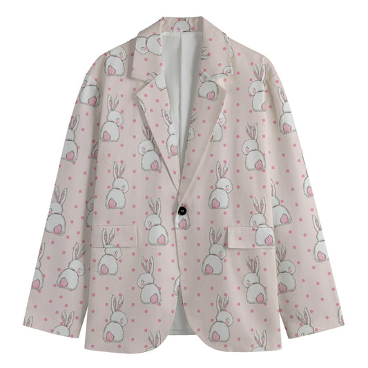 Cute Rabbit Pattern Print Men's Blazer