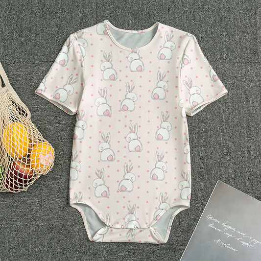 Cute Rabbit Pattern Print Men's Bodysuit