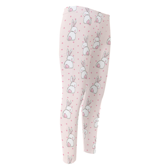 Cute Rabbit Pattern Print Men's Compression Pants