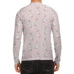 Cute Rabbit Pattern Print Men's Long Sleeve Rash Guard