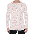 Cute Rabbit Pattern Print Men's Long Sleeve T-Shirt
