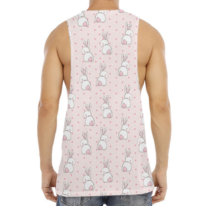 Cute Rabbit Pattern Print Men's Muscle Tank Top