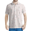 Cute Rabbit Pattern Print Men's Polo Shirt