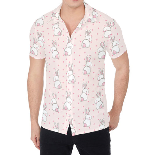 Cute Rabbit Pattern Print Men's Shirt