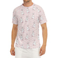 Cute Rabbit Pattern Print Men's Short Sleeve Rash Guard