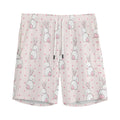 Cute Rabbit Pattern Print Men's Athletic Shorts