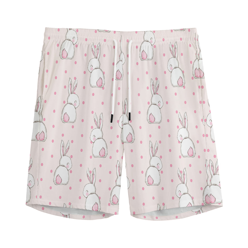 Cute Rabbit Pattern Print Men's Sports Shorts
