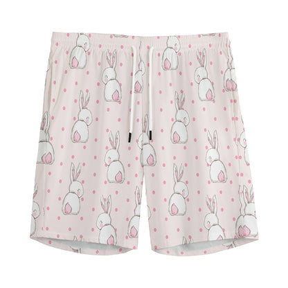 Cute Rabbit Pattern Print Men's Sports Shorts