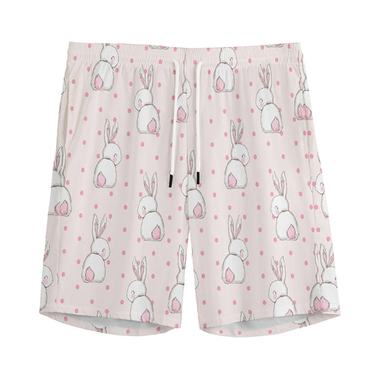 Cute Rabbit Pattern Print Men's Sports Shorts